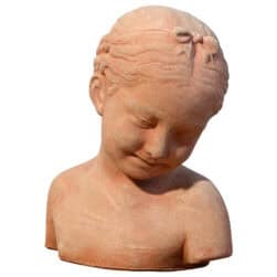 Girl with Ribbon terracotta bust by Luigi Pampaloni neoclassical decorative sculpture