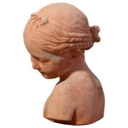 Girl with Ribbon terracotta bust by Luigi Pampaloni neoclassical decorative sculpture