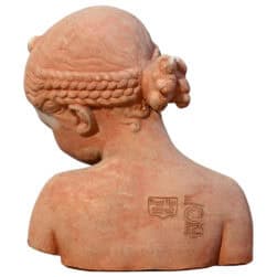Girl with Ribbon terracotta bust by Luigi Pampaloni neoclassical decorative sculpture