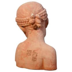 Girl with Ribbon terracotta bust by Luigi Pampaloni neoclassical decorative sculpture