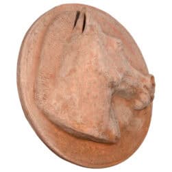 Rilievo circolare Cavallo in Tondo in terracotta con profilo di cavallo per decorazione da parete