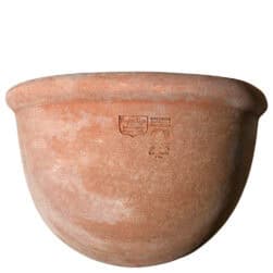 Tasca a Nido in terracotta da parete per piante ricadenti e aromatiche, produzione artigianale toscana