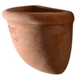 Tasca a Nido in terracotta da parete per piante ricadenti e aromatiche, produzione artigianale toscana