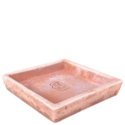 Square saucer in Impruneta terracotta